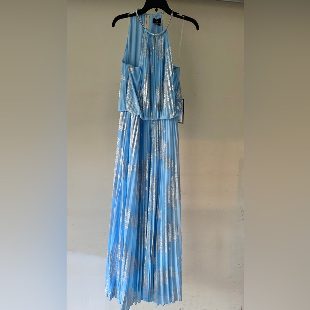 NWT Blue and Silver Maxi Dress